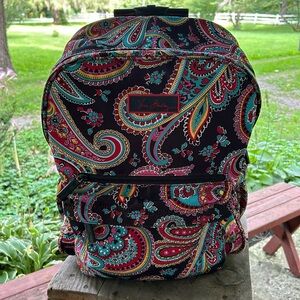 Vera Bradley Parisian Paisley Rolling Backpack Luggage w/Extension Handle